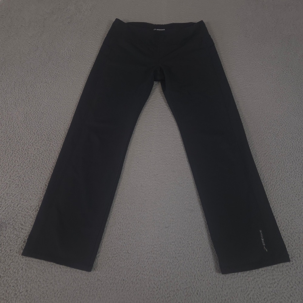 Brooks Pants Womens Large Black Threshold DriLayer Straight Leg Athletic Running